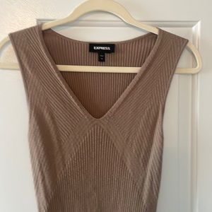 EXPRESS MIDI Sweater Dress XS Coffee-Brown